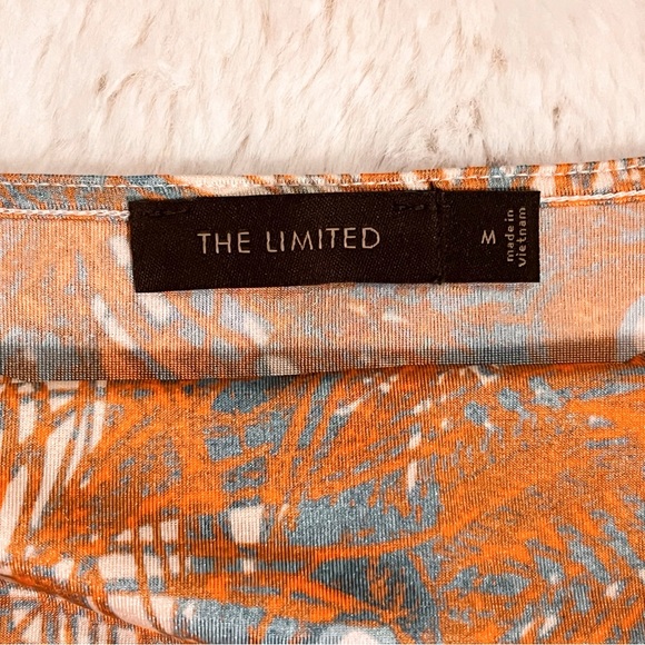 COPY - NWOT The Limited Peacock Print Drape Neck Tie Waist Blouse - Picture 5 of 10